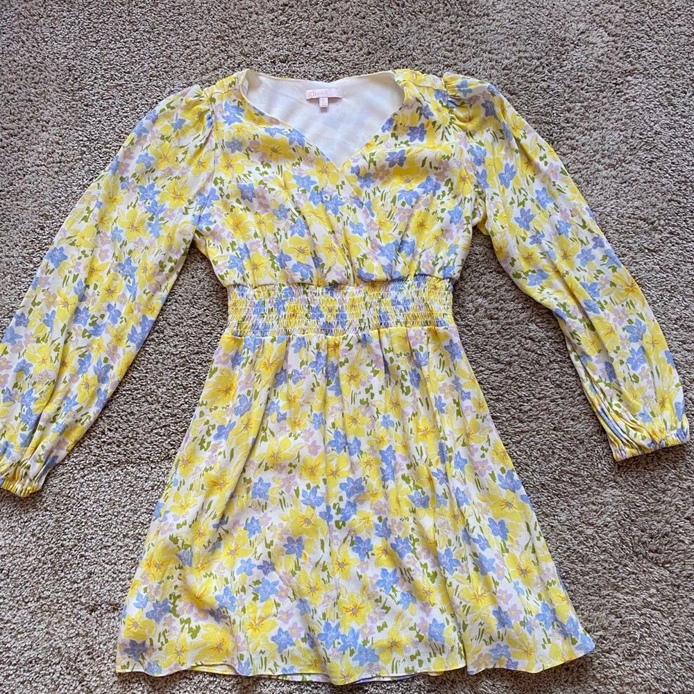 GB Girls size L blue and yellow floral dress.
